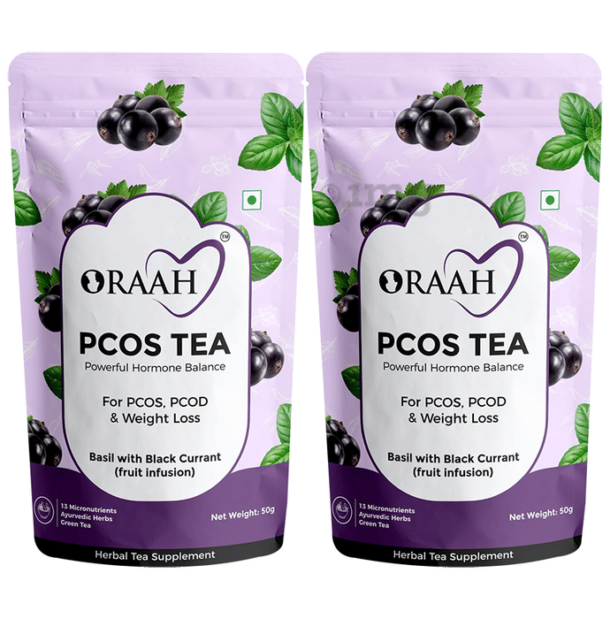 Oraah PCOS Tea (50gm Each) Basil with Black Currant