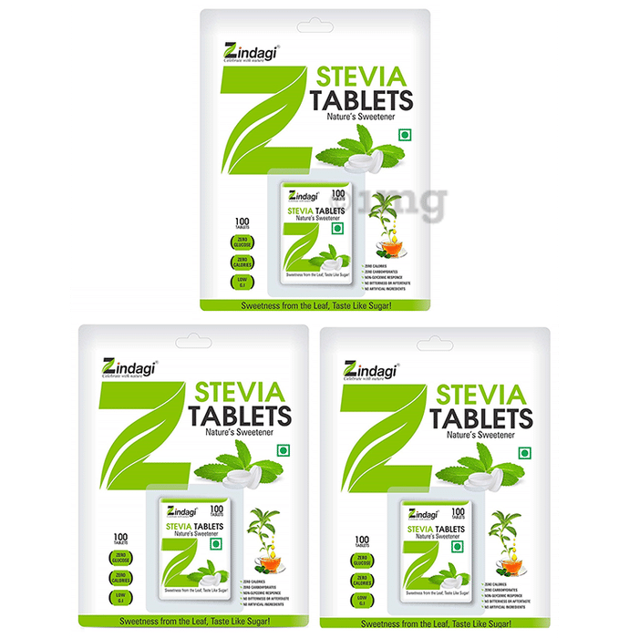 Zindagi Stevia Tablets Nature's Sweetener (100 Each)