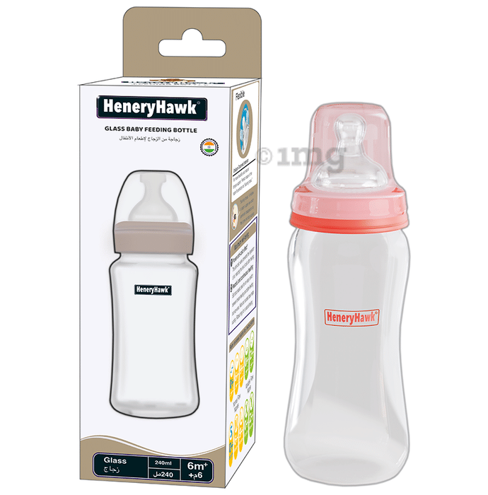 Ambitech  Nautural Feeling  Anti-Colic BPA Free Wide Mouth Wide Neck Borosilicate Glass  Feeding Bottle
