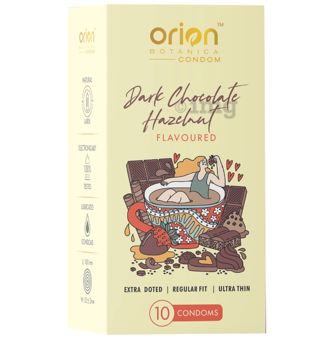 Orion Botanica Extra Dotted Condom Dark Chocolate Hazelnut Buy box of