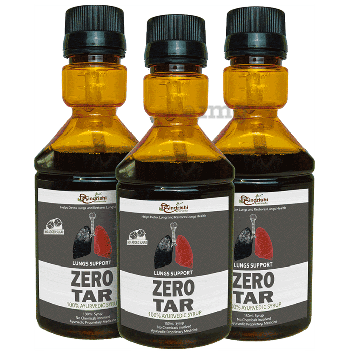 Hindrishi Ayurveda Zero Tar Syrup for Lungs Detox and Cleanse (150ml Each) No Added Sugar