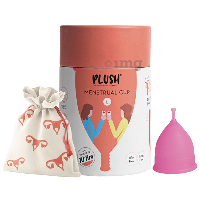 Plush Reusable Menstrual Cup with Cotton Carry Pouch Large