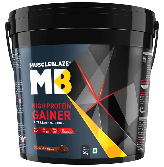 MuscleBlaze High Protein Lean Mass Gainer | With L-Glutamine & MCTs | No Added Sugar | Flavour Chocolate