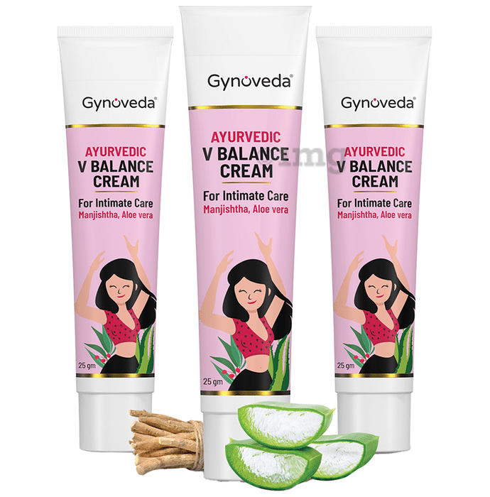 Gynoveda Ayurvedic V Balance Cream for Intimate Care (25g Each)