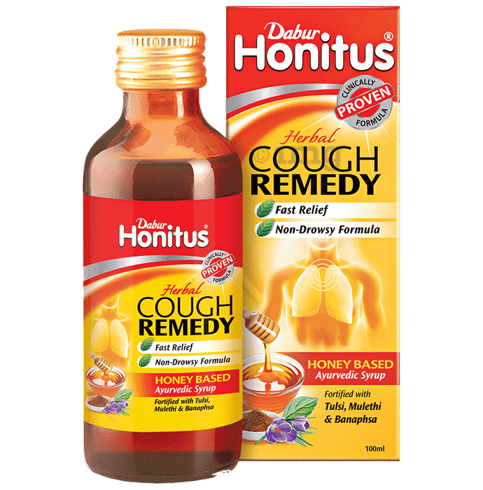 Dabur Honitus Honey-Based Cough Syrup | Fast Relief from Cough, Cold & Sore Throat | Non-Drowsy