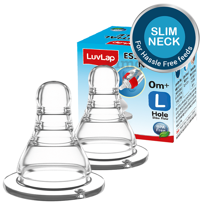 LuvLap Essential Nipple for Slim Neck Large Fast Flow