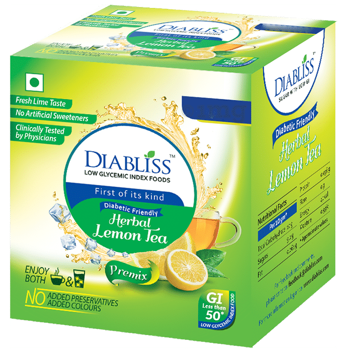 Diabliss Diabetic Friendly Premix Herbal Lemon Tea Sachet (10gm Each)