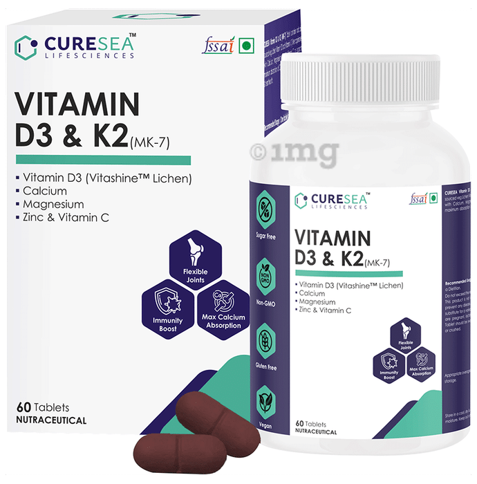 Curesea Vitamin D3 & K2 (MK-7) Tablet