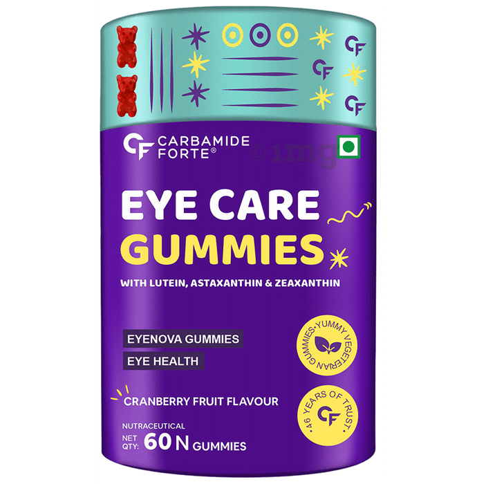 Carbamide Forte Eye Care Gummies with Lutein and Zeaxanthin Cranberry