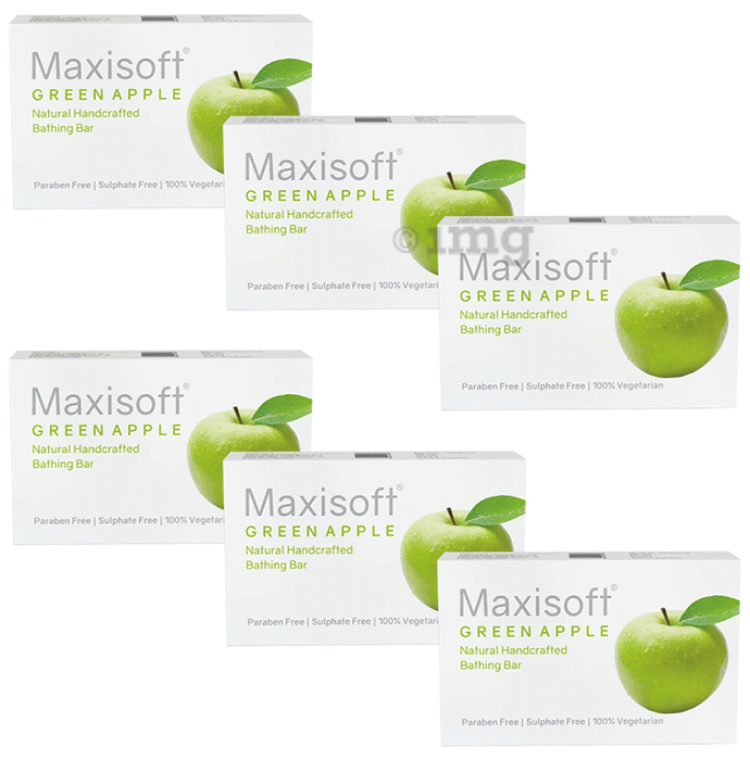 Maxisoft Green Apple Bathing Bar (75gm Each)