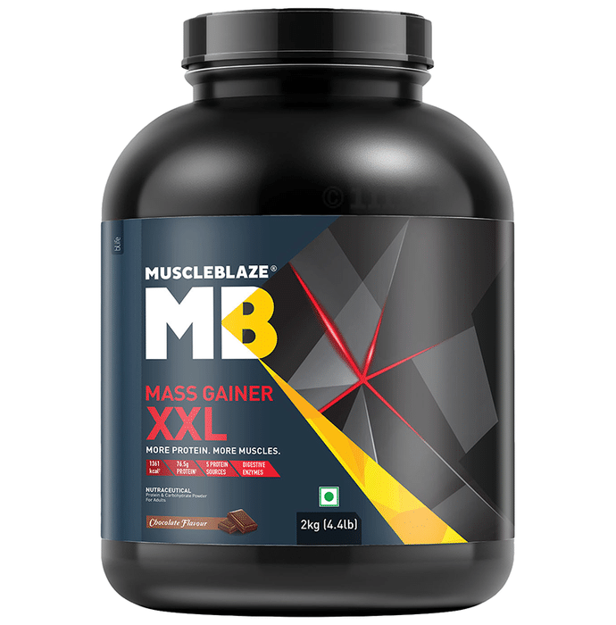 MuscleBlaze Mass Gainer XXL | With Digestive Enzymes | For Muscle Mass | Chocolate