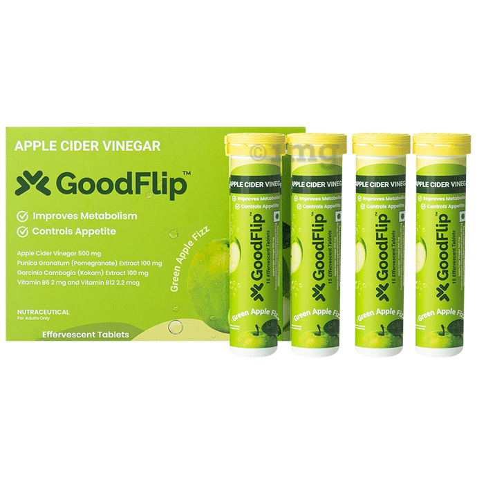 GoodFlip Apple Cider Vinegar Effervescent Tablet (15 Each) Green Apple Fizz