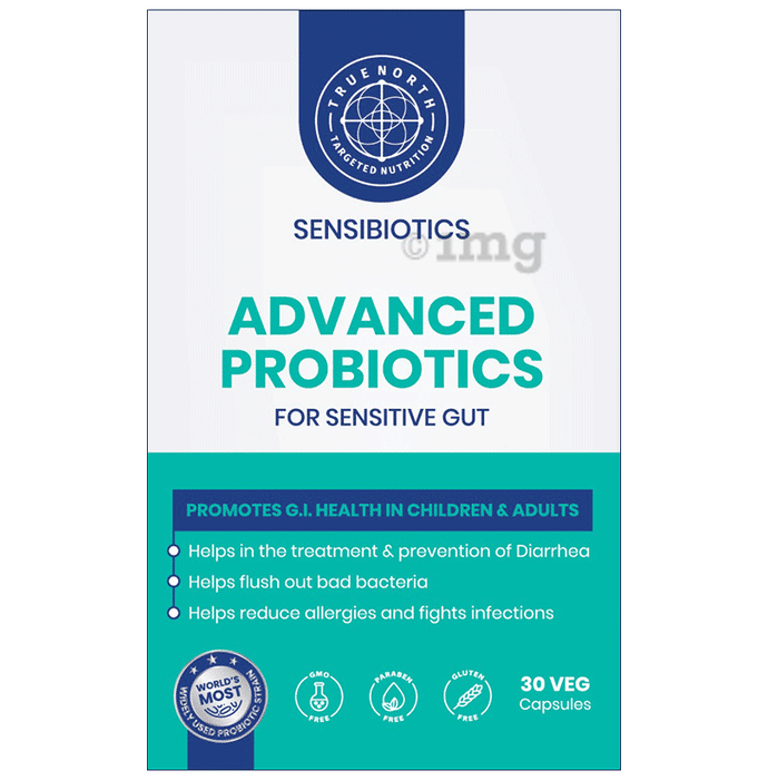 Truenorth Sensibiotics Advanced Probiotics Veg Capsule for Sensitive Gut (30 Each)
