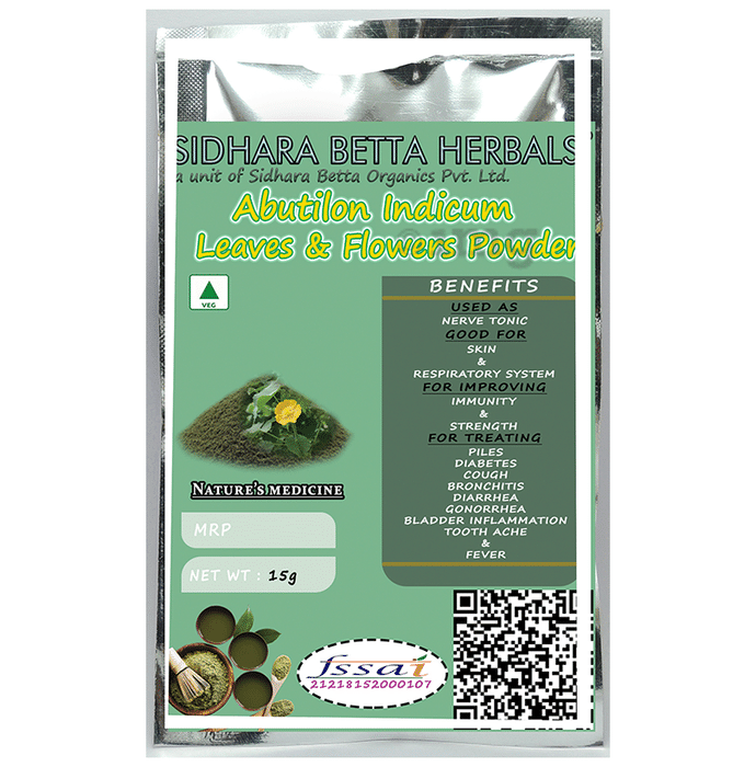 Sidhara Betta Herbals Abutilon Indicum Leaves & Flowers Powder