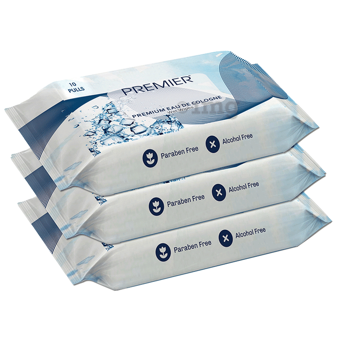 Premier Tissues Premium Eau De Cologne Wet Wipes (10 Each)