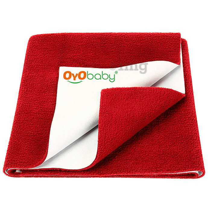 Oyo Baby Bed Protector Dry Sheet Single Bed Maroon