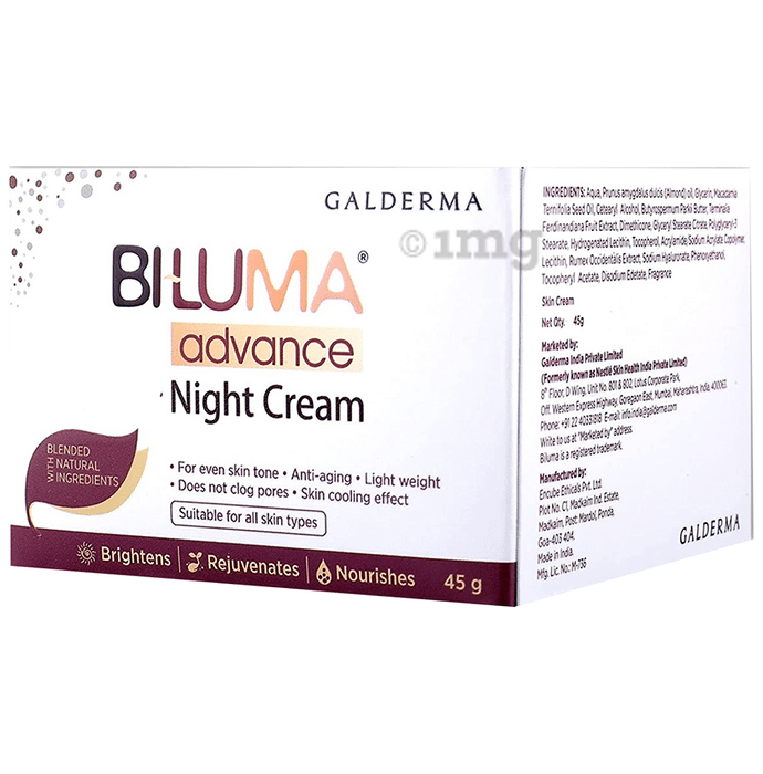 Biluma Advance Anti-Ageing Night Cream | With Natural Ingredients | Brightens, Rejuvenates & Nourishes the Skin | Derma Care | For All Skin Types