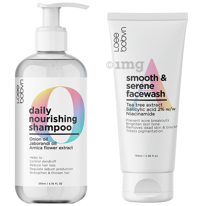 Loee bobvn Combo Pack of Daily Nourishing Shampoo 200ml and Smooth & Serene Facewash 100ml