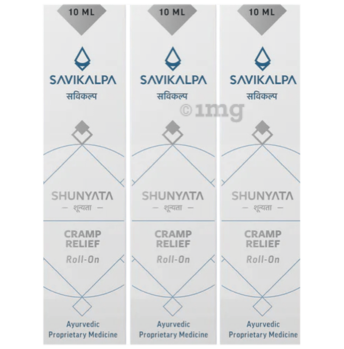 Savikalpa Shunyata Period Cramp Relief Roll-On for Period pain and Period Cramp Relief (10ml Each)