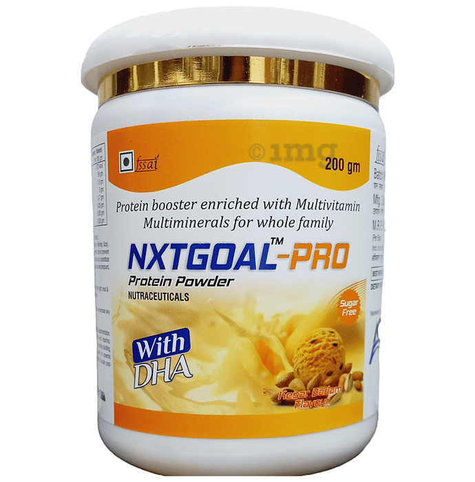 NxtgoalPro Protein Powder Kesar Badam Sugar Free Buy jar of 200 gm
