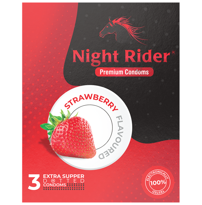 Night Rider Extra Super Dotted Condom Strawberry