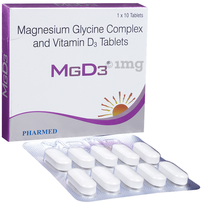 MGD3 Tablet with Magnesium Glycine & Vitamin D3 | Supports Bone Health