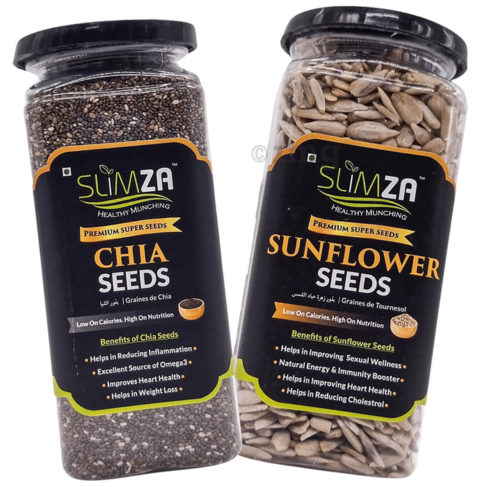 Slimza Combo Pack of Chia (220gm) & Sunflower (190gm) Seeds
