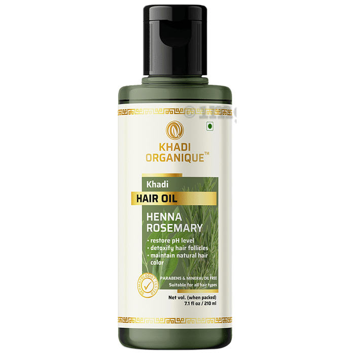 Khadi Organique Khadi Hair Oil Henna & Rosemary, Paraben & Mineral Oil Free
