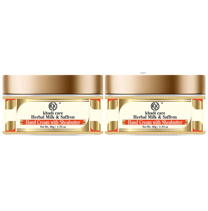 Khadi Care Herbal Milk & Saffron Hand Cream With Sheabutter (50gm Each)