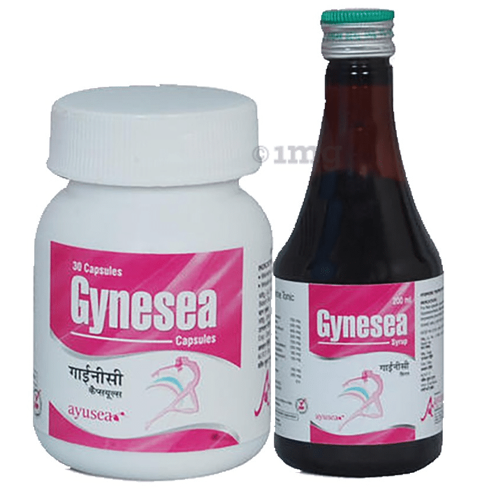 Ayusea Combo Pack of Gynesea Syrup (200ml Each) and Capsule (30 Each)