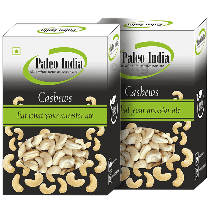 Paleo India Whole Medium Size Kaju Cashews W240 (400gm Each)