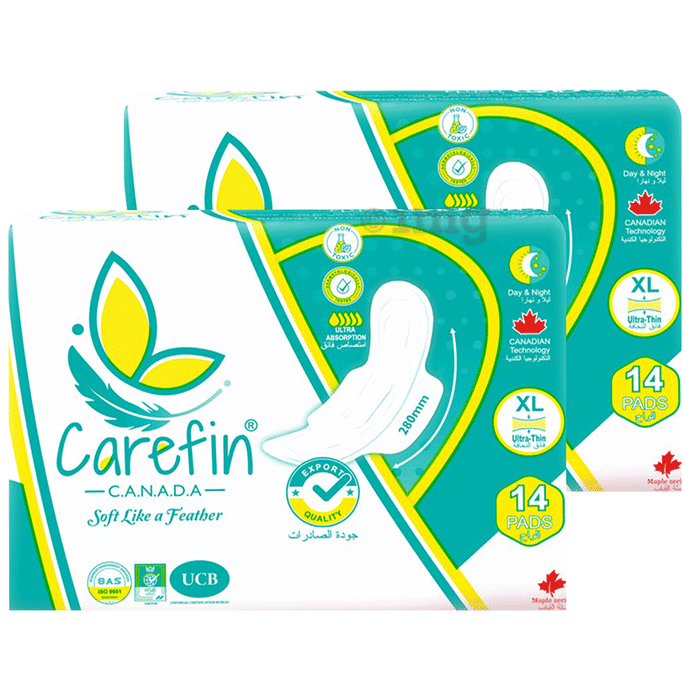 Carefin  Ultra Thin Sanitary Napkin 280mm (14 Each) XL