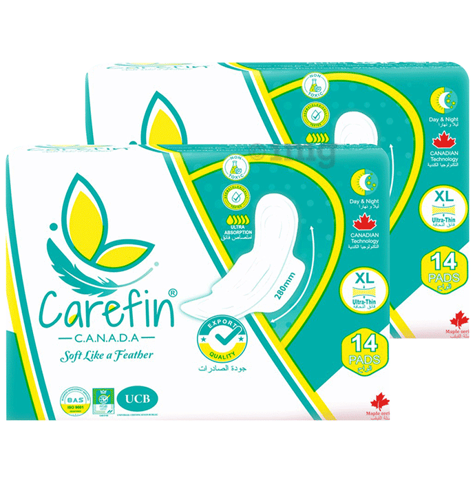 Carefin  Ultra Thin Sanitary Napkin 280mm (14 Each) XL