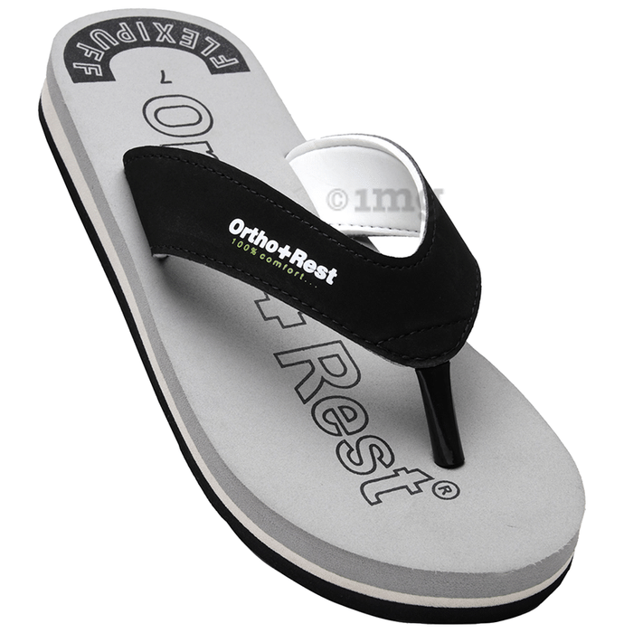 Ortho + Rest  Men Slipper Orthopedic Super Soft, Lightweight and Comfortable Flip Flops for Home Daily Use Grey 7