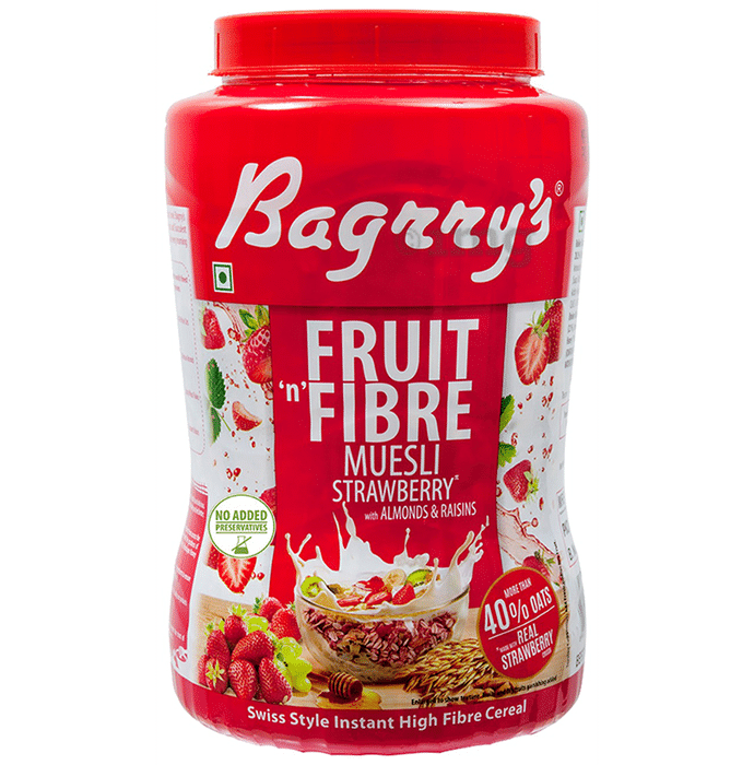 Bagrry's Fruit 'n' Fibre Muesli Strawberry with Almonds & Raisins