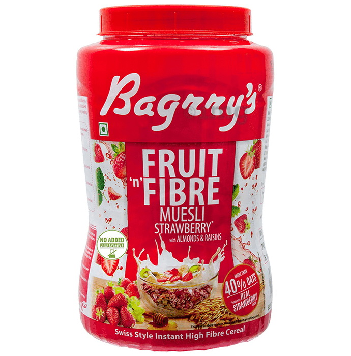 Bagrry's Fruit 'n' Fibre Muesli Strawberry with Almonds & Raisins