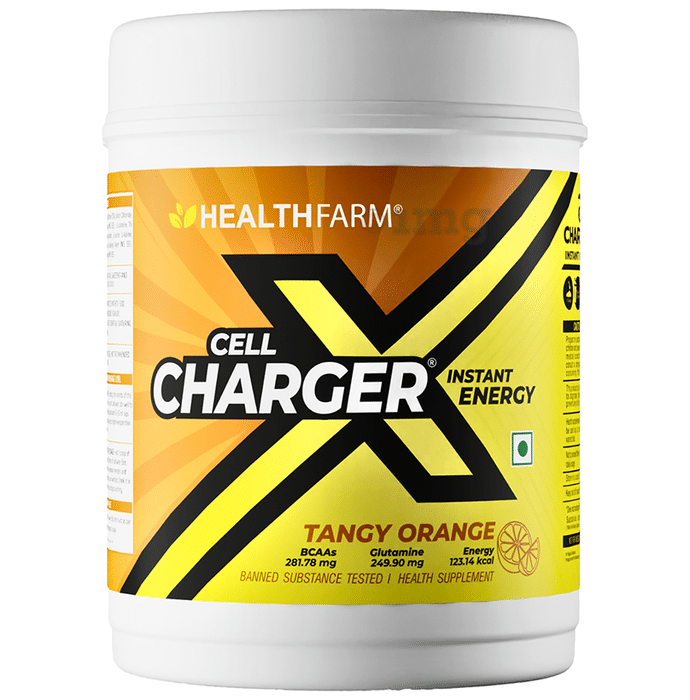 Healthfarm Cell Charger Instant Energy Drink Powder Tangy Orange