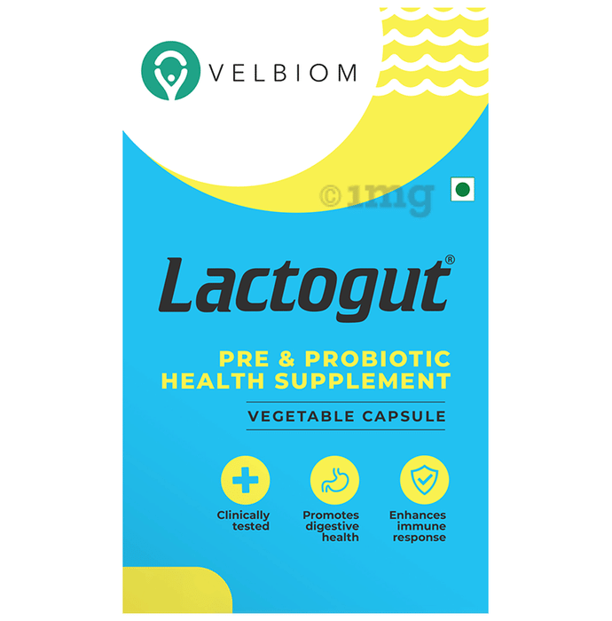 Velbiom Lactogut Capsule | Probiotics Supplement for Gut & Digestive Health, Immunity | Capsule