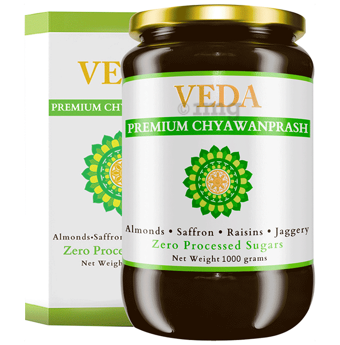 Veda Premium Chyawanprash with Almonds, Saffron, Raisins & Jaggery Sugar Free