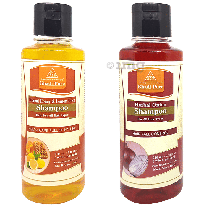 Khadi Pure Combo Pack of Herbal Honey & Lemon Juice Shampoo & Herbal
