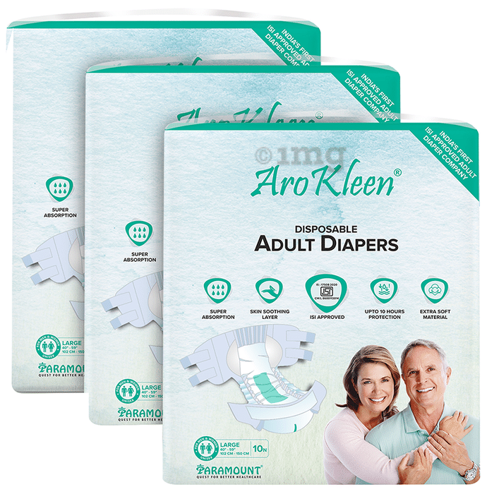 Arokleen Disposable Adult Diaper (10 Each) Large