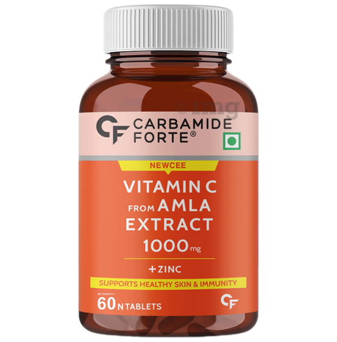 Carbamide Forte Vitamin C from Amla Extract 1000mg | With Zinc for Healthy Skin & Immunity | Tablet