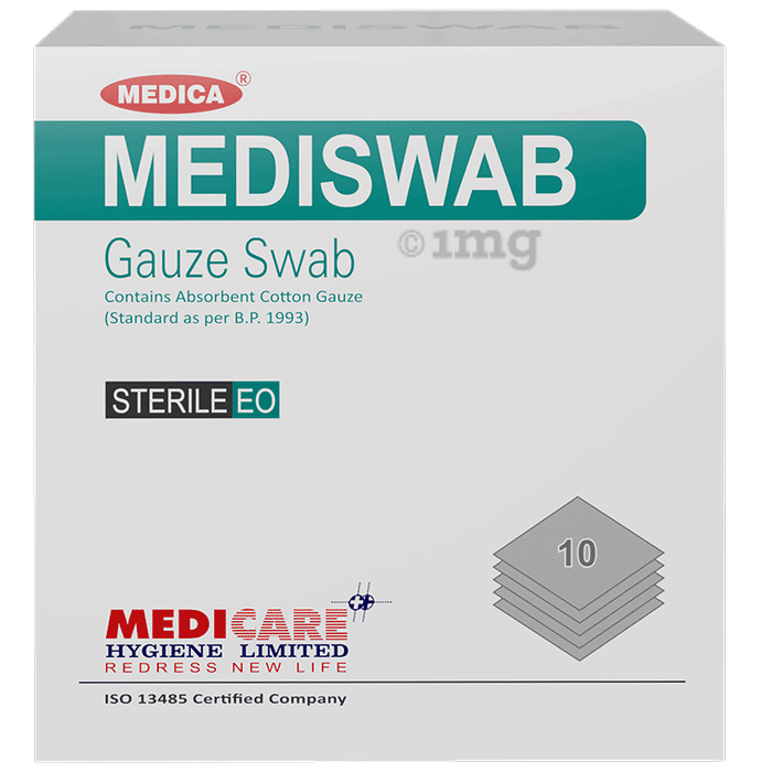Medica Mediswab Gauze Swab Sterile E/O 10cm x 10cm x 12ply