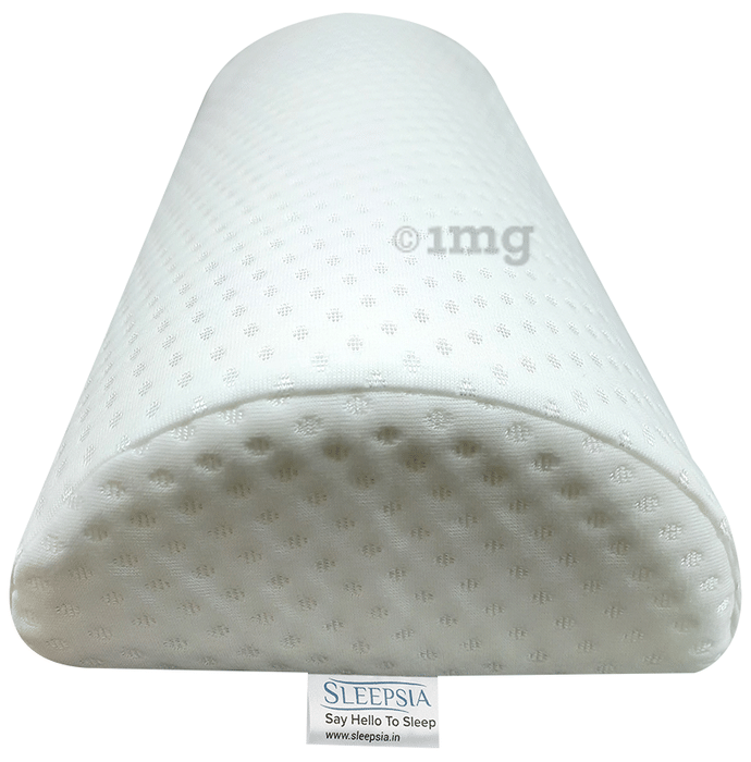 Sleepsia Orthopedic Memory Foam Semi Roll Bolster Pillow White
