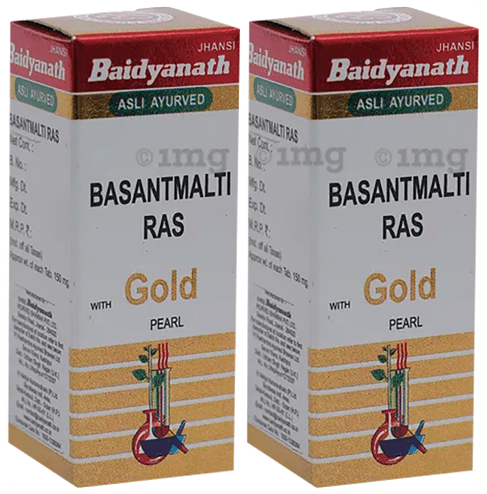 Baidyanath (Jhansi) Basant Malti Ras with Gold Pearl Tablets (10 Each)