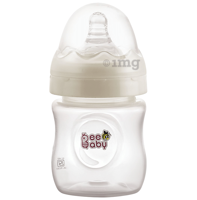 BeeBaby Ease Wide Neck Baby Feeding Bottle with Anti-Colic Soft Silicone Nipple  4 months+ Blue