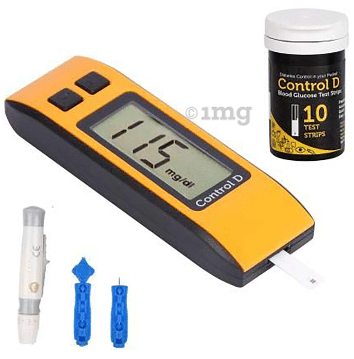 Control D OM10 Blood Glucose Monitoring System with Lancet (10) & Strip (10) Orange