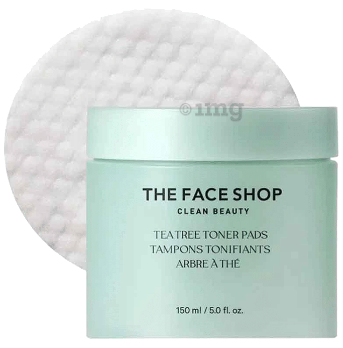 The Face Shop Tea Tree Toner Pads With Ip- Bha, Pha & Hyaluronic Acid, Toner Sheets For Acne & Sensitive Skin