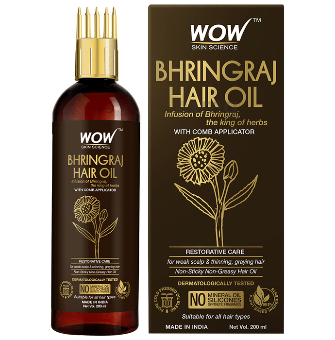 WOW Skin Science Bhringraj Hair Oil with Comb Applicator