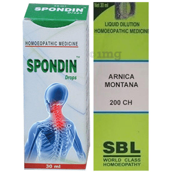 Combo Pack of Bhargava Spondin Drop & SBL Arnica Montana Dilution 200 CH (30ml Each)